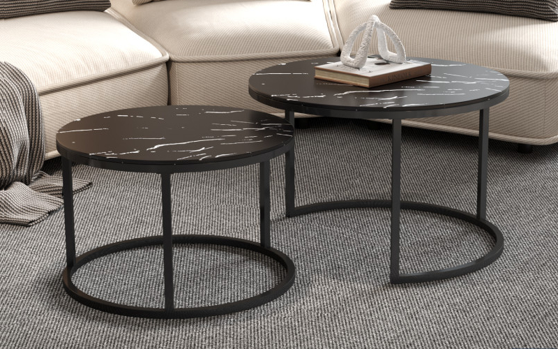 Salontafelset Boston zwart