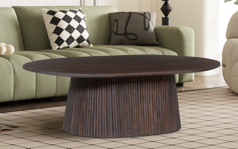 Salontafel Miguel ovaal mango donkerbruin