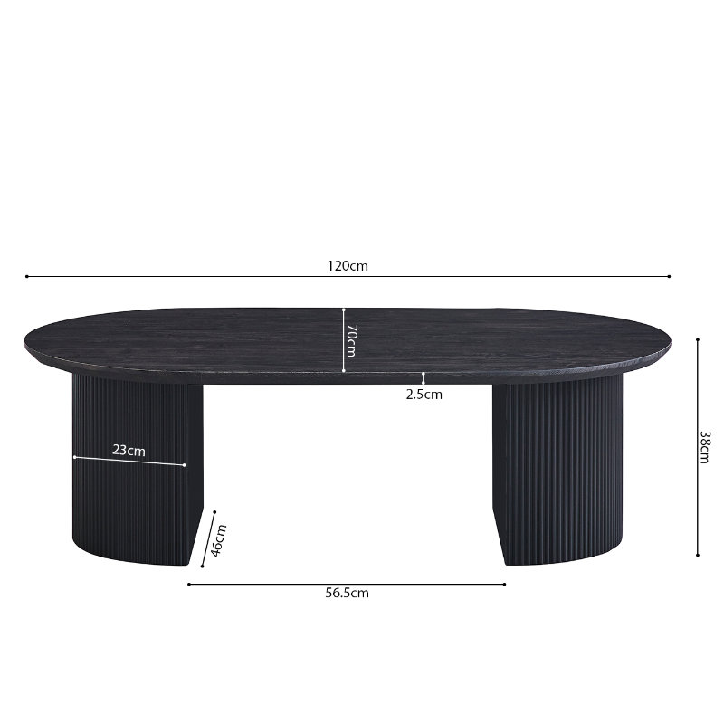 Salontafel Lagos ovaal | 120 cm - Afbeelding 2