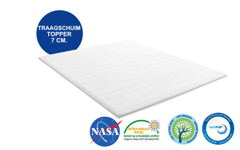 Topdekmatras Nasa Traagschuim 7 cm